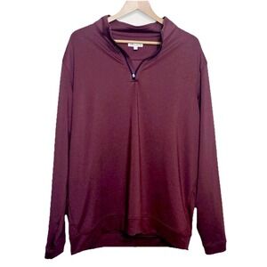 Peter Millar Pullover Mens XL Maroon Red Perth Melange Performance 1/4 Zip Golf